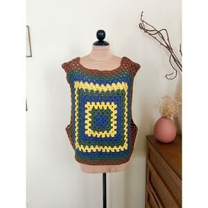 Vintage Granny Square Handmade Tank‎ Top